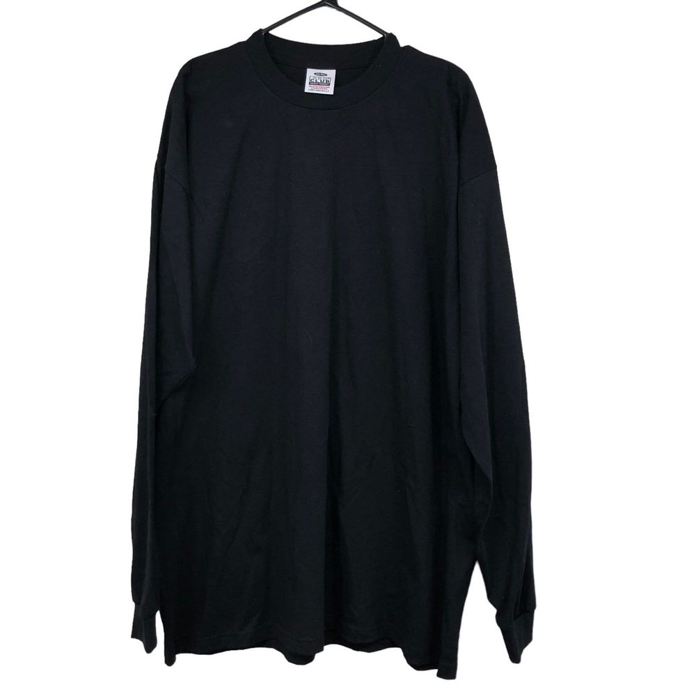 NWOT Men’s 3XL ProClub Heavy Weight Long Sleeved T-Shirt, Black Blank